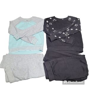 Athletic Works Black And Grey 4 Piece Jogger Set‎ Girls Size Medium